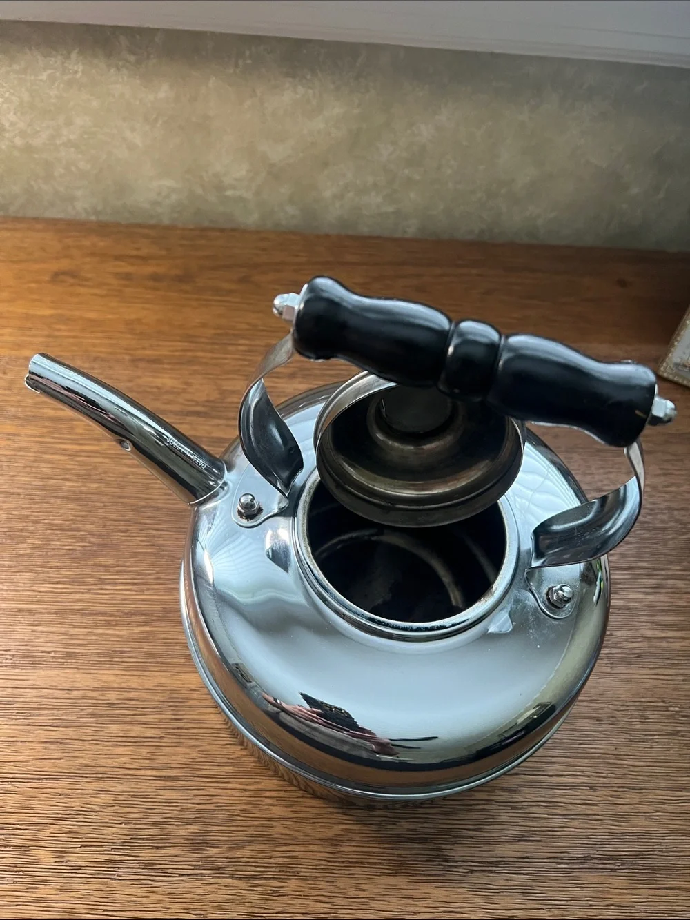 Simplex Solid Copper Chrome Plated Tea Kettle England